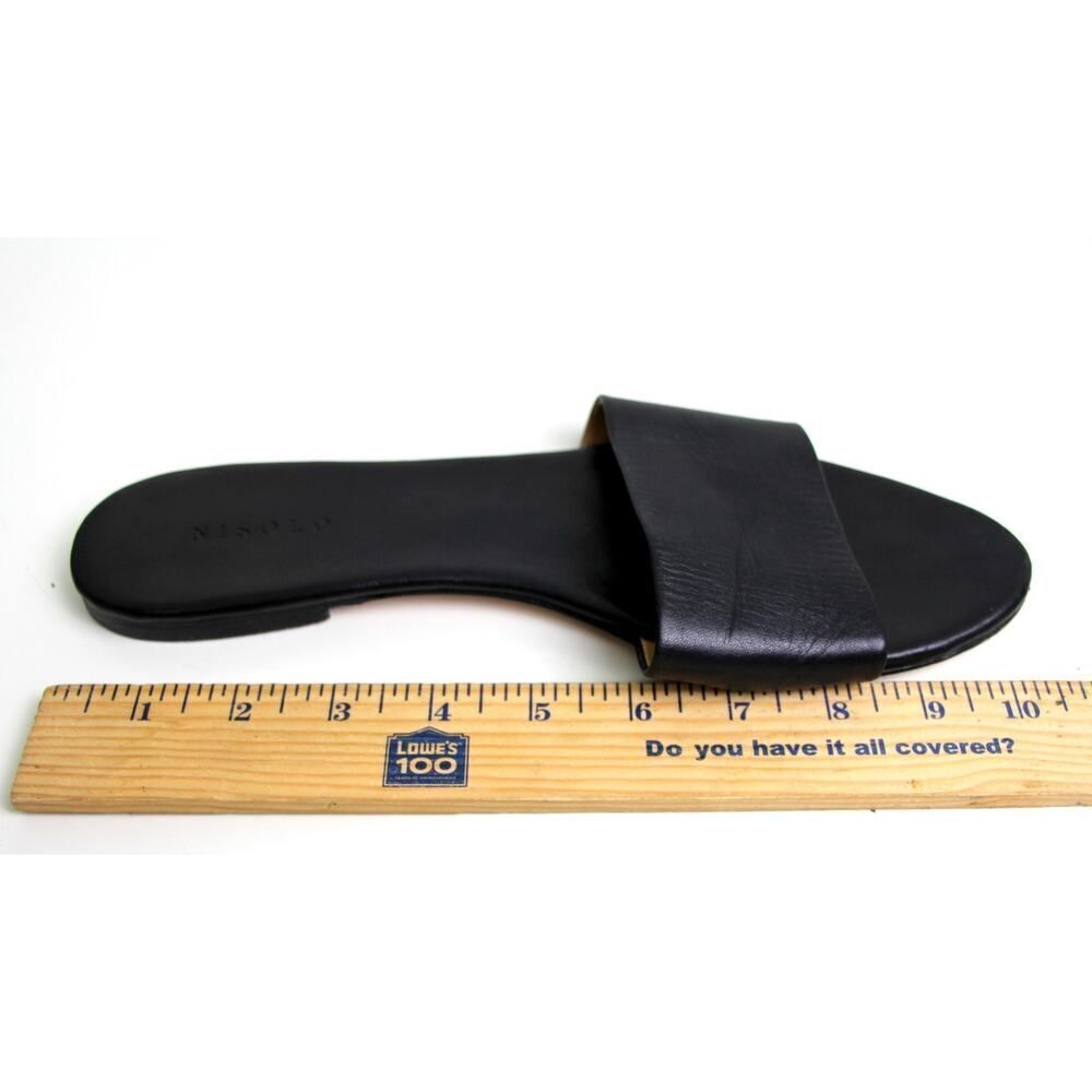 Nisolo BLACK GENUINE LEATHER LOW HEEL OPEN TOE SANDALS MULES SHOES Size 10 - Picture 8 of 10